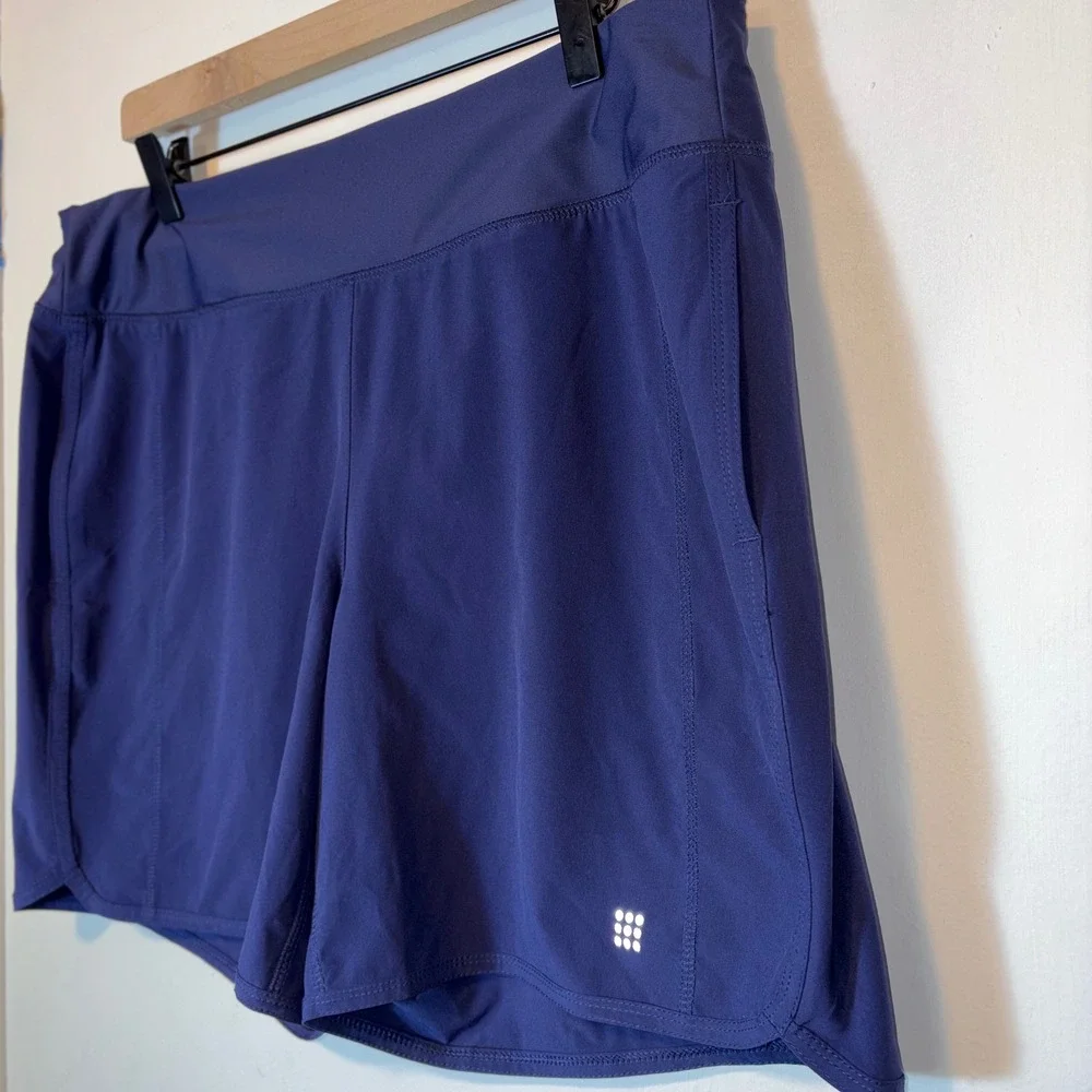 Title Nine Original Anti Run 7" Nimblene Shorts XL Blue Stretch Athletic Hiking - Picture 3 of 9